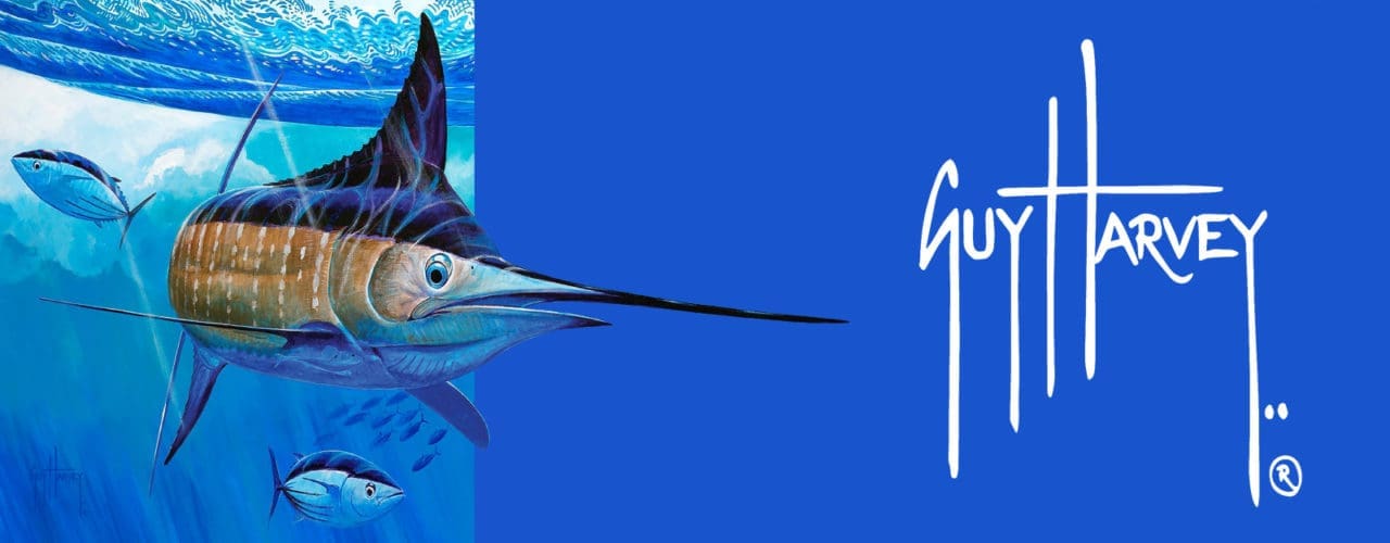 Guy Harvey banner logo with fish.