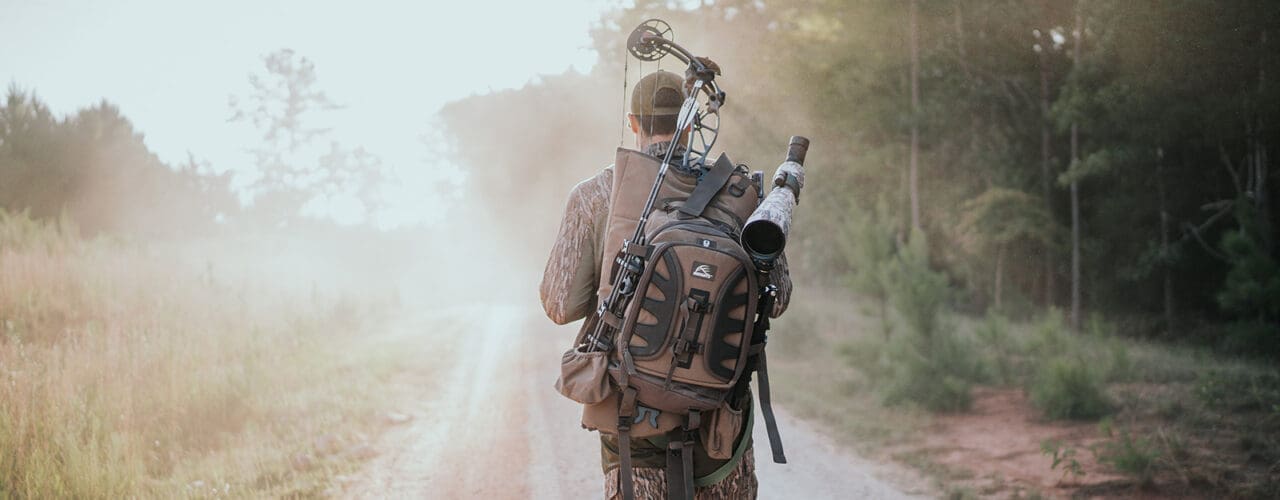 Man setting out on a hunting trip